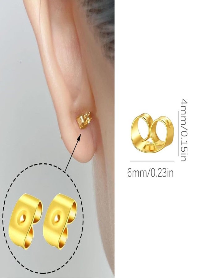 ST logo Hanging Tree 50 Pcs Golden Bullet Clutch Butterfly Premium Nuts Earring Golden Metal Stopper Back Stopper Earring Back Supporter Jewellery Making Raw Materials - Image 2